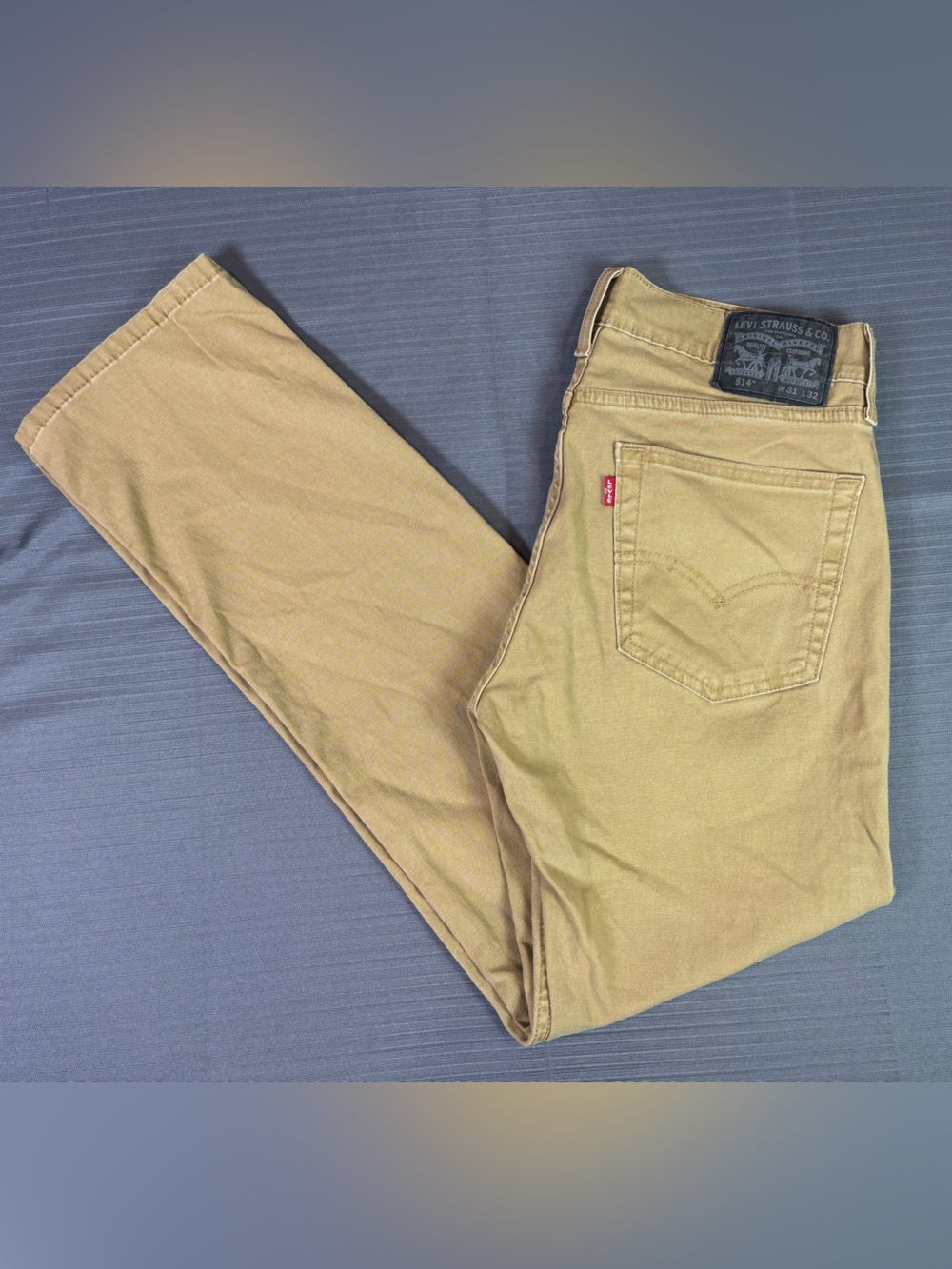 Levi’s 514 Straight Fit Khaki Pants W31 L32 Stretch Tan Casual Chinos